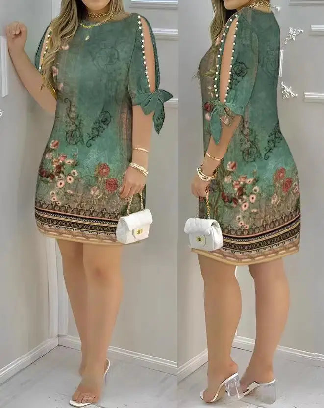 Vestidos Feminino Moda Casual Manga Curta Super Elegante