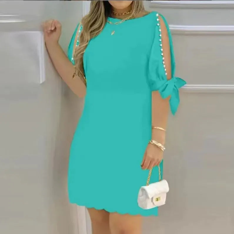 Vestidos Feminino Moda Casual Manga Curta Super Elegante
